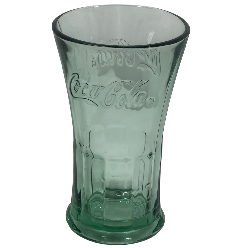 Libbey Coca-Cola 16oz Georgia Green Flared Tumbler Vintage Soda Drinking Glass